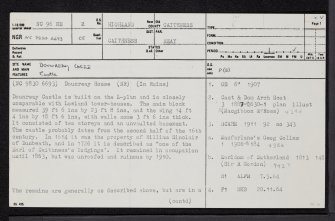 Dounreay Castle, NC96NE 2, Ordnance Survey index card, page number 1, Recto