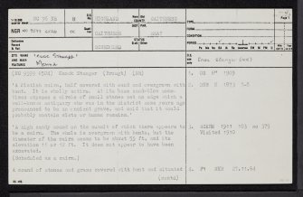 'Cnoc Stanger', NC96NE 8, Ordnance Survey index card, page number 1, Recto