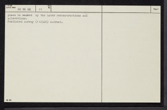 Sandside House, NC96NE 11, Ordnance Survey index card, page number 2, Verso