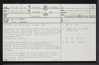 Cnoc Urray, NC96NE 16, Ordnance Survey index card, page number 1, Recto