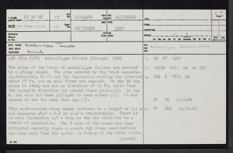 Achbuiligan Tulloch, NC96NE 17, Ordnance Survey index card, page number 1, Recto