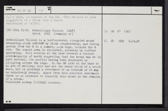 Achbuiligan Tulloch, NC96NE 17, Ordnance Survey index card, page number 2, Verso