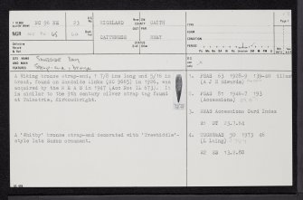 Sandside Bay, NC96NE 23, Ordnance Survey index card, page number 1, Recto