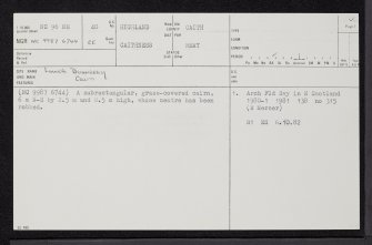 Lower Dounreay, NC96NE 40, Ordnance Survey index card, page number 1, Recto