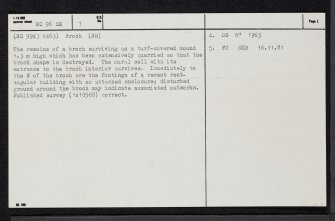 Achunabust, NC96SE 7, Ordnance Survey index card, page number 2, Verso