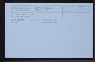 Clach Clais An Tuirc, NC96SE 20, Ordnance Survey index card, Recto