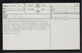 Brackside, NC96SE 44, Ordnance Survey index card, page number 1, Recto
