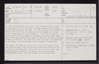 Reay, NC96SE 48, Ordnance Survey index card, page number 1, Recto