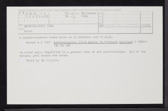 Drumhollistan Moss, NC96SW 13, Ordnance Survey index card, Recto