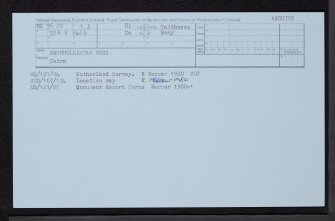 Drumhollistan Moss, NC96SW 13, Ordnance Survey index card, Recto