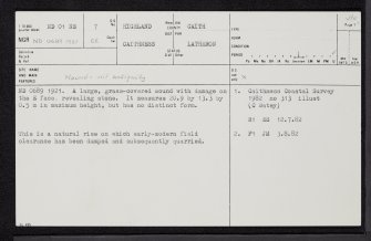 Ousdale, ND01NE 7, Ordnance Survey index card, page number 1, Recto