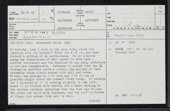 Strathy Burn, ND02SE 1, Ordnance Survey index card, page number 1, Recto