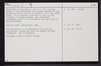 Strathy Burn, ND02SE 1, Ordnance Survey index card, page number 2, Verso