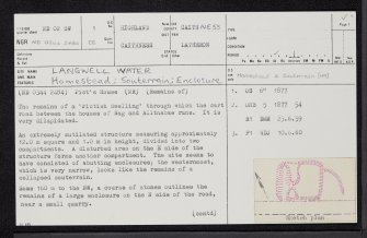 Langwell Water, ND02SW 1, Ordnance Survey index card, page number 1, Recto