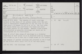 Sleach Water, ND04NE 5, Ordnance Survey index card, page number 1, Recto