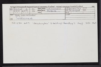 'Dalwhinyhan', ND04SW 6, Ordnance Survey index card, Recto