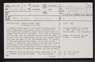 Sithean Buidhe, ND05NE 4, Ordnance Survey index card, page number 1, Recto