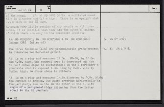Shean Buidhe, ND05NE 8, Ordnance Survey index card, page number 2, Verso