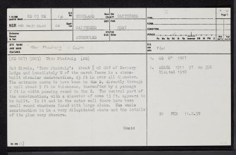 Torr Phadruig, ND05NE 16, Ordnance Survey index card, page number 1, Recto