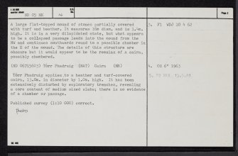 Torr Phadruig, ND05NE 16, Ordnance Survey index card, page number 2, Verso