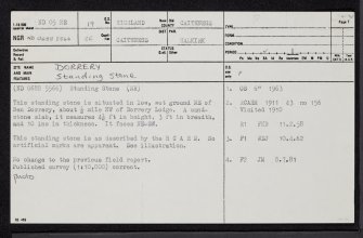 Dorrery, ND05NE 19, Ordnance Survey index card, page number 1, Recto