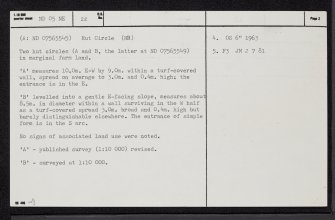 Dorrery, ND05NE 22, Ordnance Survey index card, page number 2, Verso