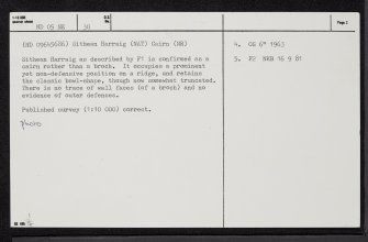 sithean Harraig', ND05NE 30, Ordnance Survey index card, page number 2, Verso