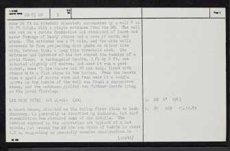 Loch Shurrery, ND05NW 3, Ordnance Survey index card, page number 2, Verso