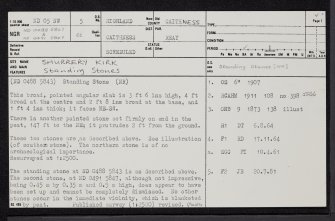 Shurrery Kirk, ND05NW 5, Ordnance Survey index card, page number 1, Recto