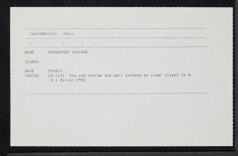Broubster Village, ND05NW 14, Ordnance Survey index card, Recto