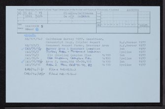 Braehour, ND05SE 15, Ordnance Survey index card, Recto