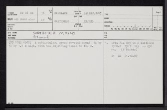 Scrabster Mains, ND06NE 16, Ordnance Survey index card, page number 1, Recto