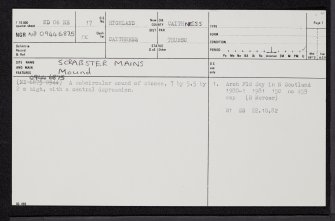 Scrabster Mains, ND06NE 17, Ordnance Survey index card, page number 1, Recto