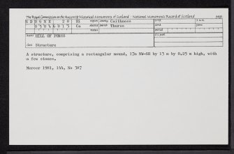 Hill Of Forss, ND06NE 28, Ordnance Survey index card, Recto