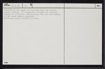 Stemster Hill, ND06NW 21, Ordnance Survey index card, page number 2, Verso