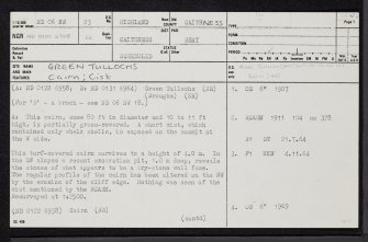 Green Tullochs, ND06NW 23, Ordnance Survey index card, page number 1, Recto