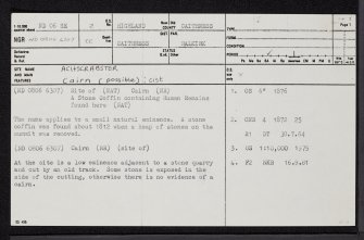 Achscrabster, ND06SE 2, Ordnance Survey index card, page number 1, Recto