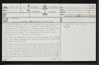 Cairn Of Howe, ND06SE 3, Ordnance Survey index card, page number 1, Recto