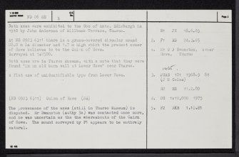 Cairn Of Howe, ND06SE 3, Ordnance Survey index card, page number 2, Verso