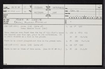 Torr A' Chaise, ND06SW 17, Ordnance Survey index card, page number 1, Recto