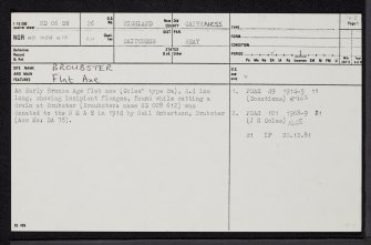 Broubster, ND06SW 26, Ordnance Survey index card, page number 1, Recto