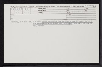 Shebster, ND06SW 49, Ordnance Survey index card, Recto