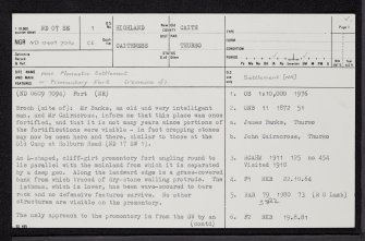 Neck Of Brough, ND07SE 1, Ordnance Survey index card, page number 1, Recto