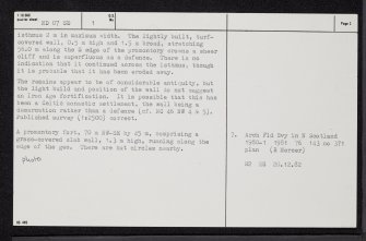 Neck Of Brough, ND07SE 1, Ordnance Survey index card, page number 2, Verso