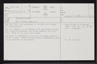 Thusater Burn, ND07SE 6, Ordnance Survey index card, page number 1, Recto