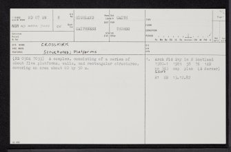 Crosskirk, ND07SW 8, Ordnance Survey index card, page number 1, Recto