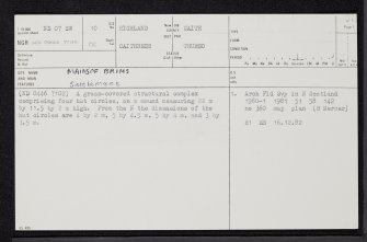 Mains Of Brims, ND07SW 10, Ordnance Survey index card, page number 1, Recto