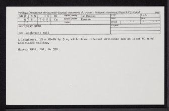 Ushat Head, ND07SW 16, Ordnance Survey index card, Recto