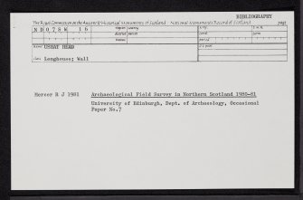 Ushat Head, ND07SW 16, Ordnance Survey index card, Recto