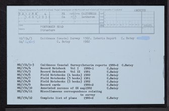 Portormin Head, ND12NE 4, Ordnance Survey index card, Recto